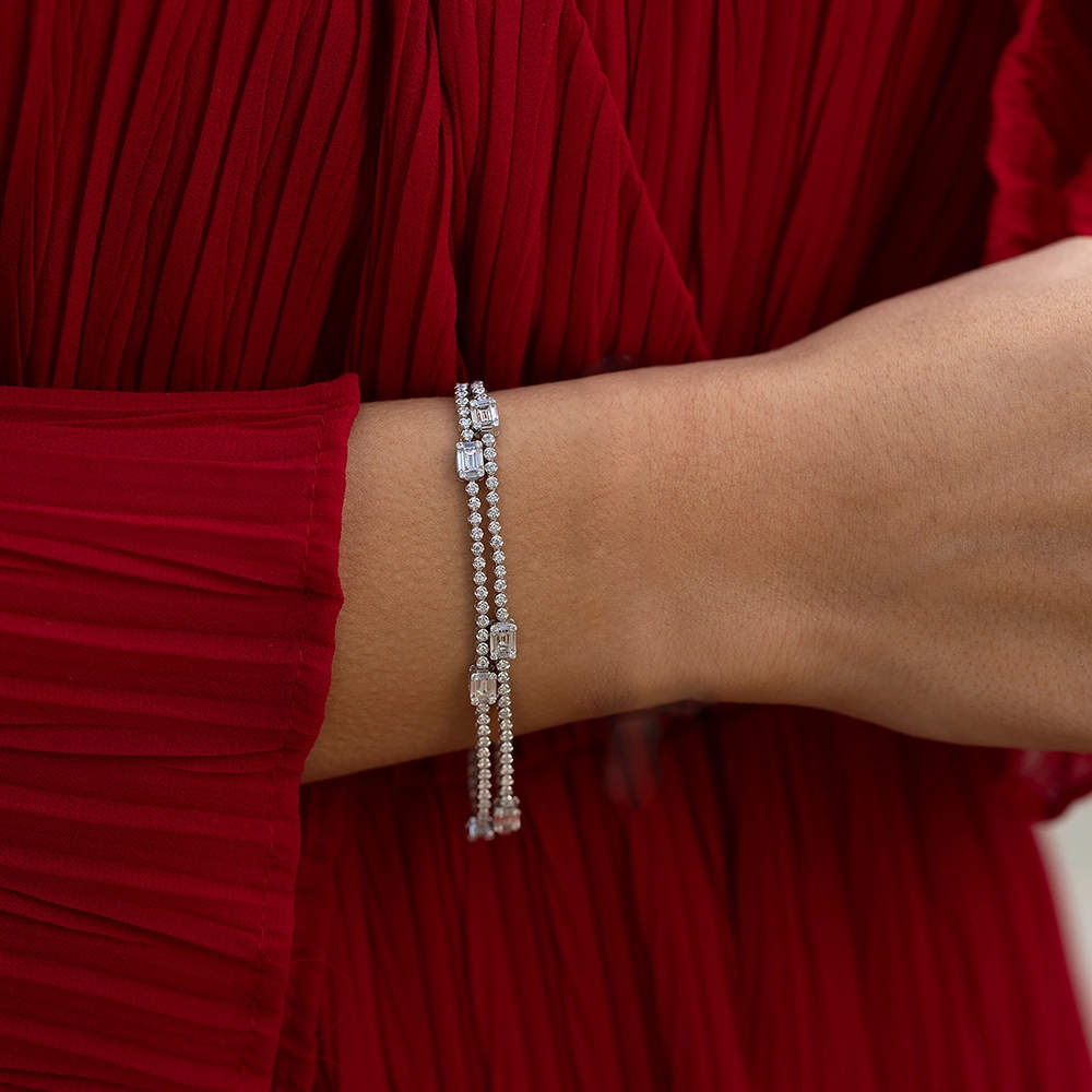 2.60 ct. Baguette Diamantarmband