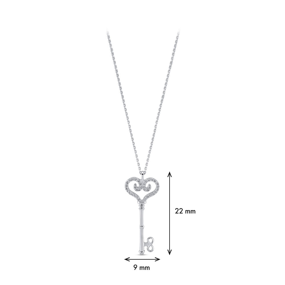 0.06 ct. Luck Key Diamond Necklace