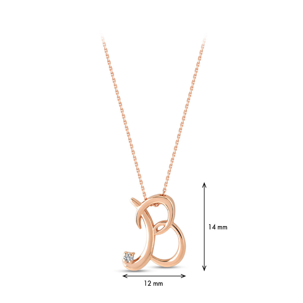 0.02 ct. Buchstaben B Diamant Halskette