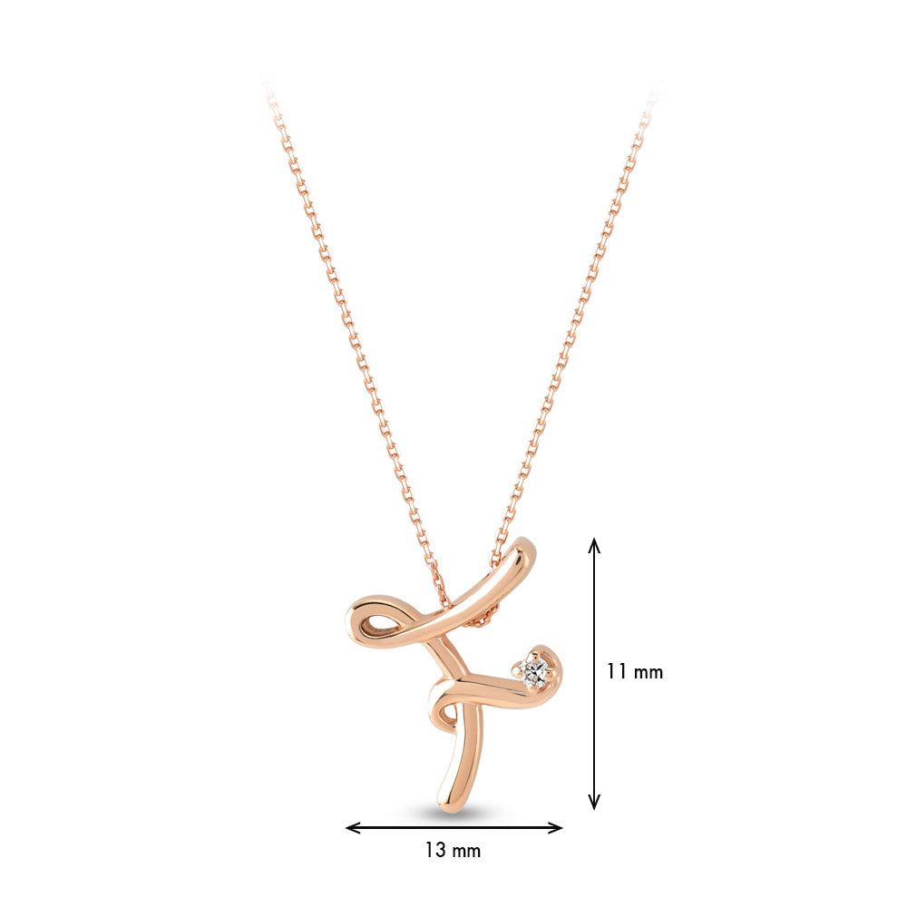 0.02 ct. Buchstabe F Diamant Halskette