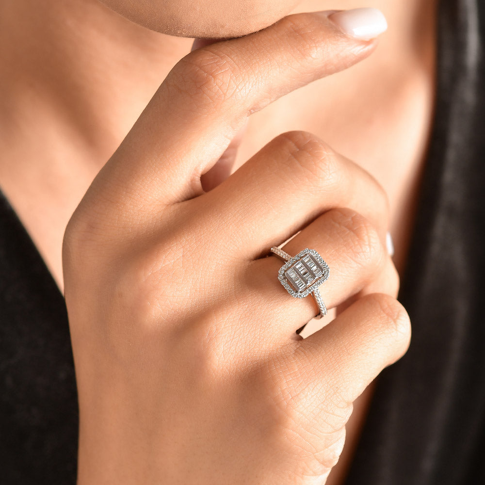 0.42 ct. Baguette Diamantring
