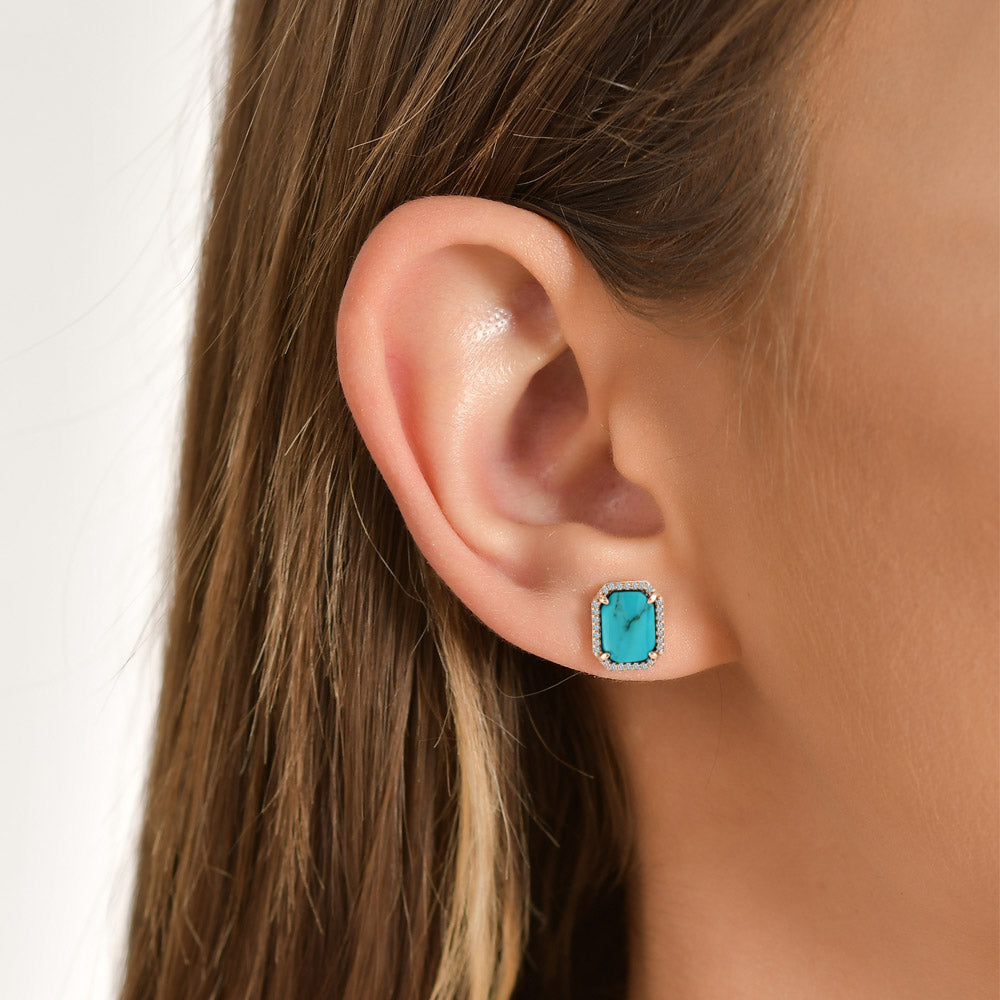 2.11 ct. Türkis Ohrstecker