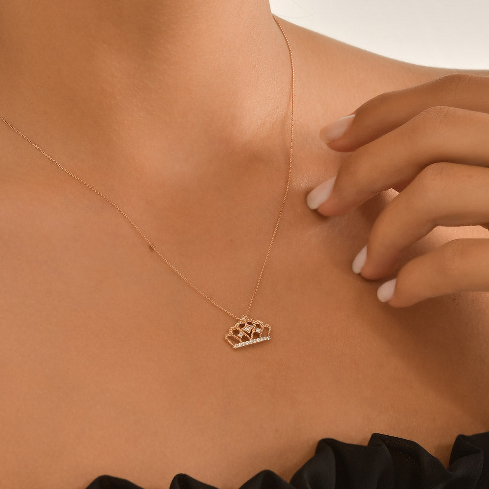 0.11 ct. Krone Diamant Halskette