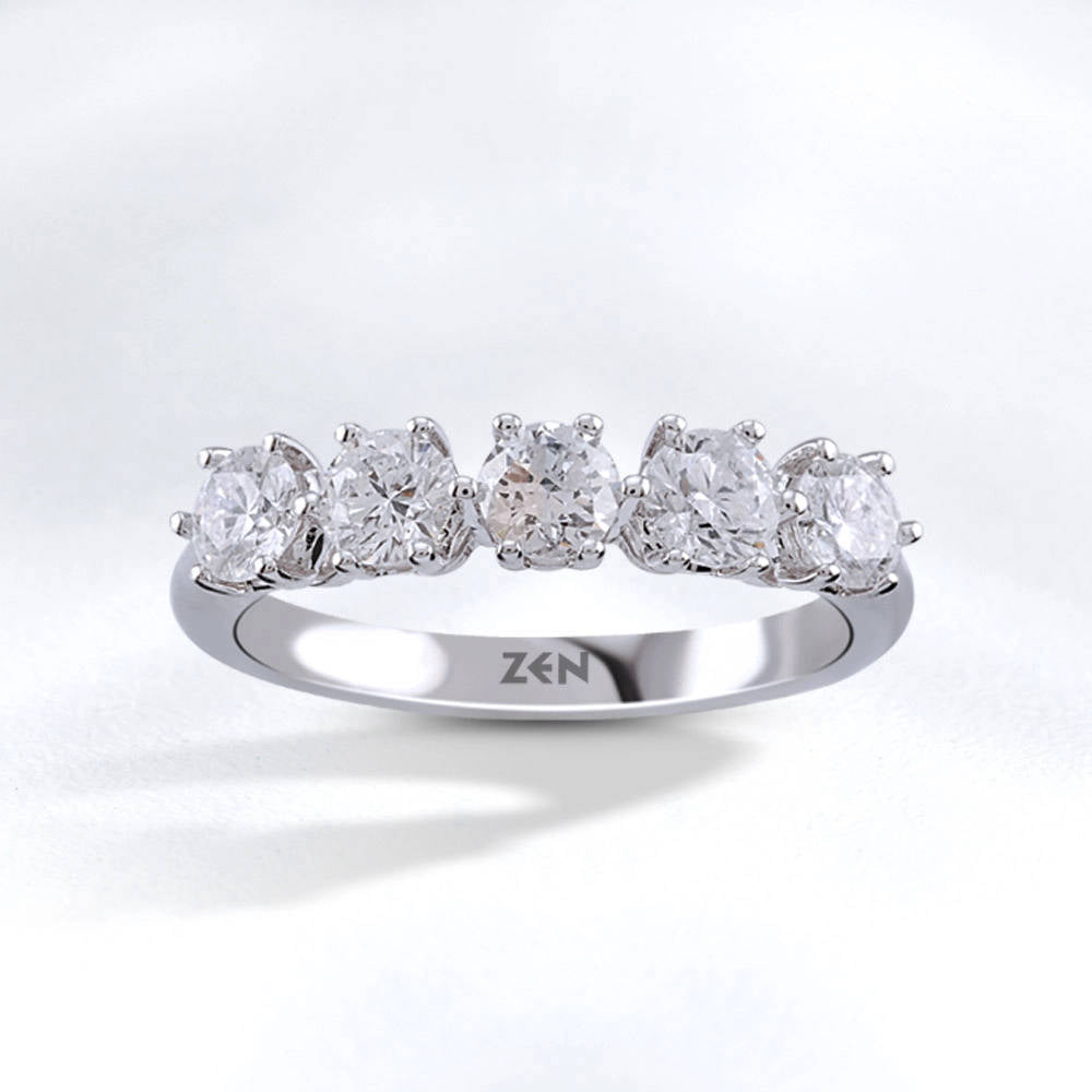 1.00 ct. Fünfstein Diamantring