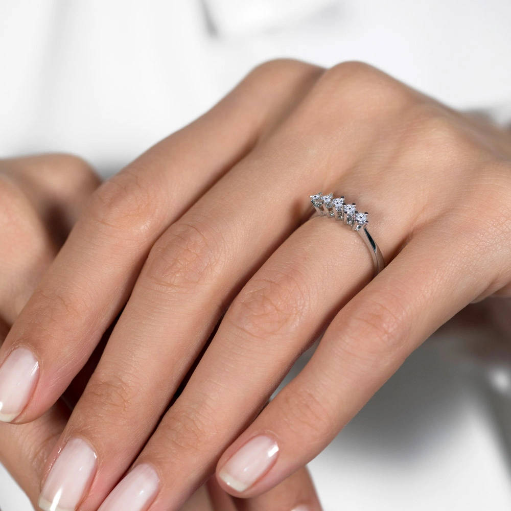 0.20 ct. Fünfstein Diamantring