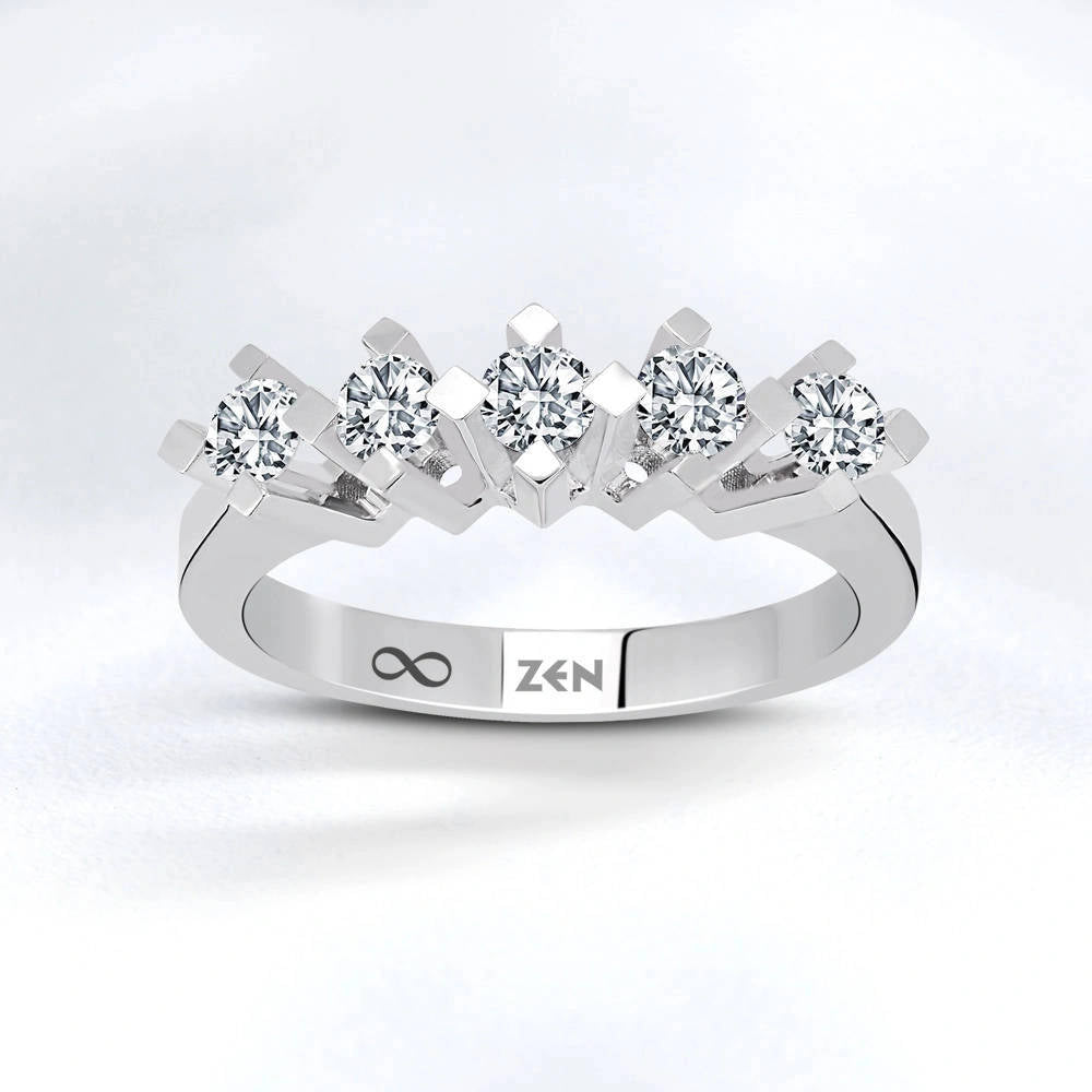 0.40 ct. Fünfstein Diamantring