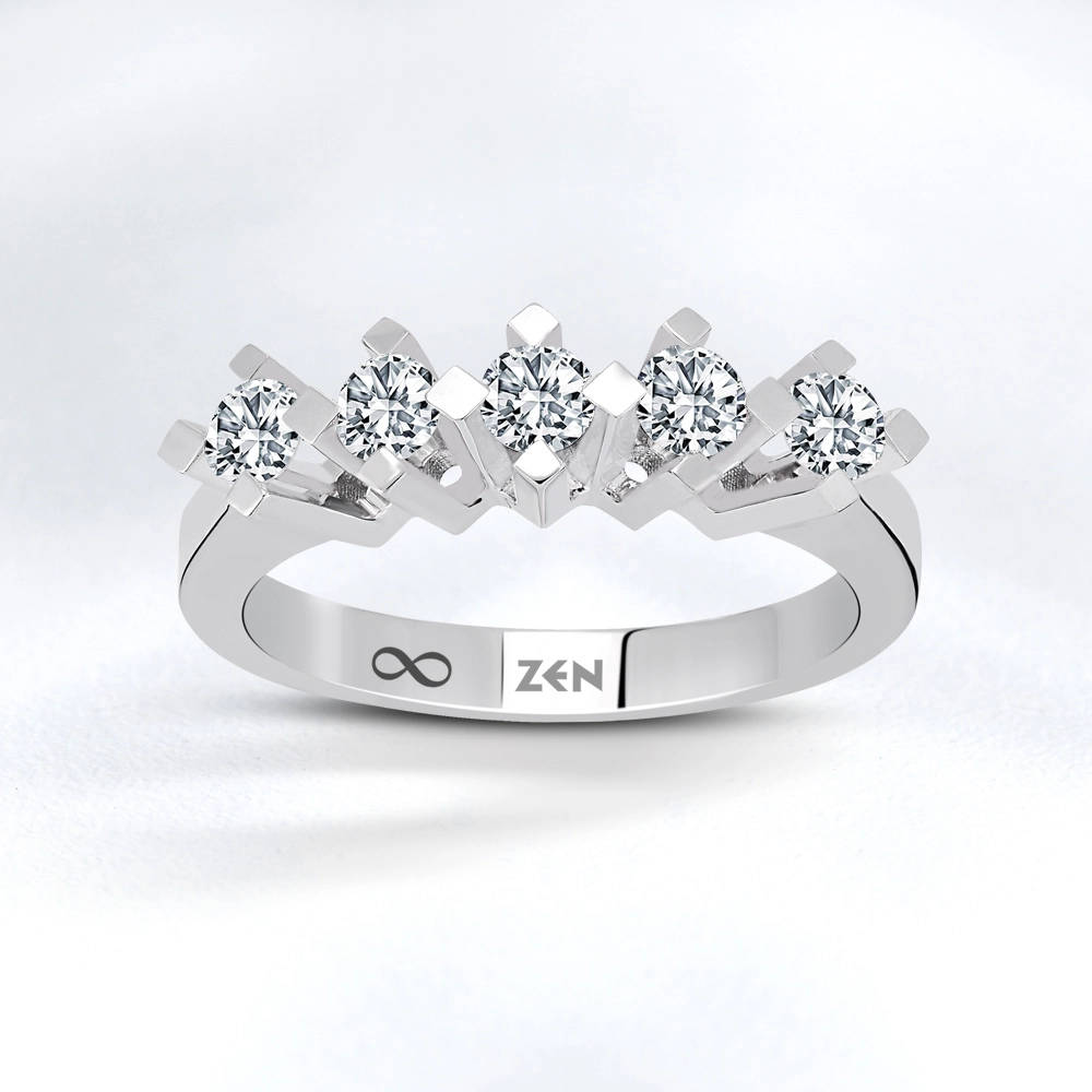 0.50 ct. Fünfstein Diamantring