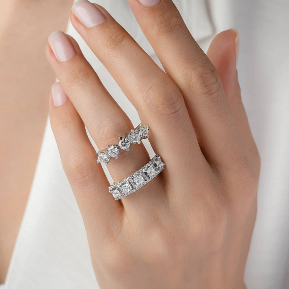 1.57 ct. Fünfstein Diamantring