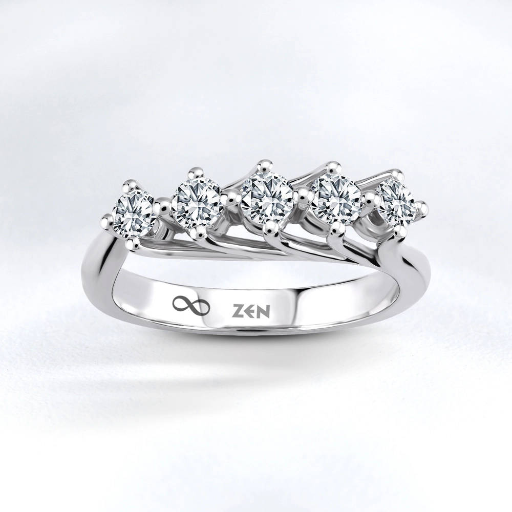 0.40 ct. Fünfstein Diamantring