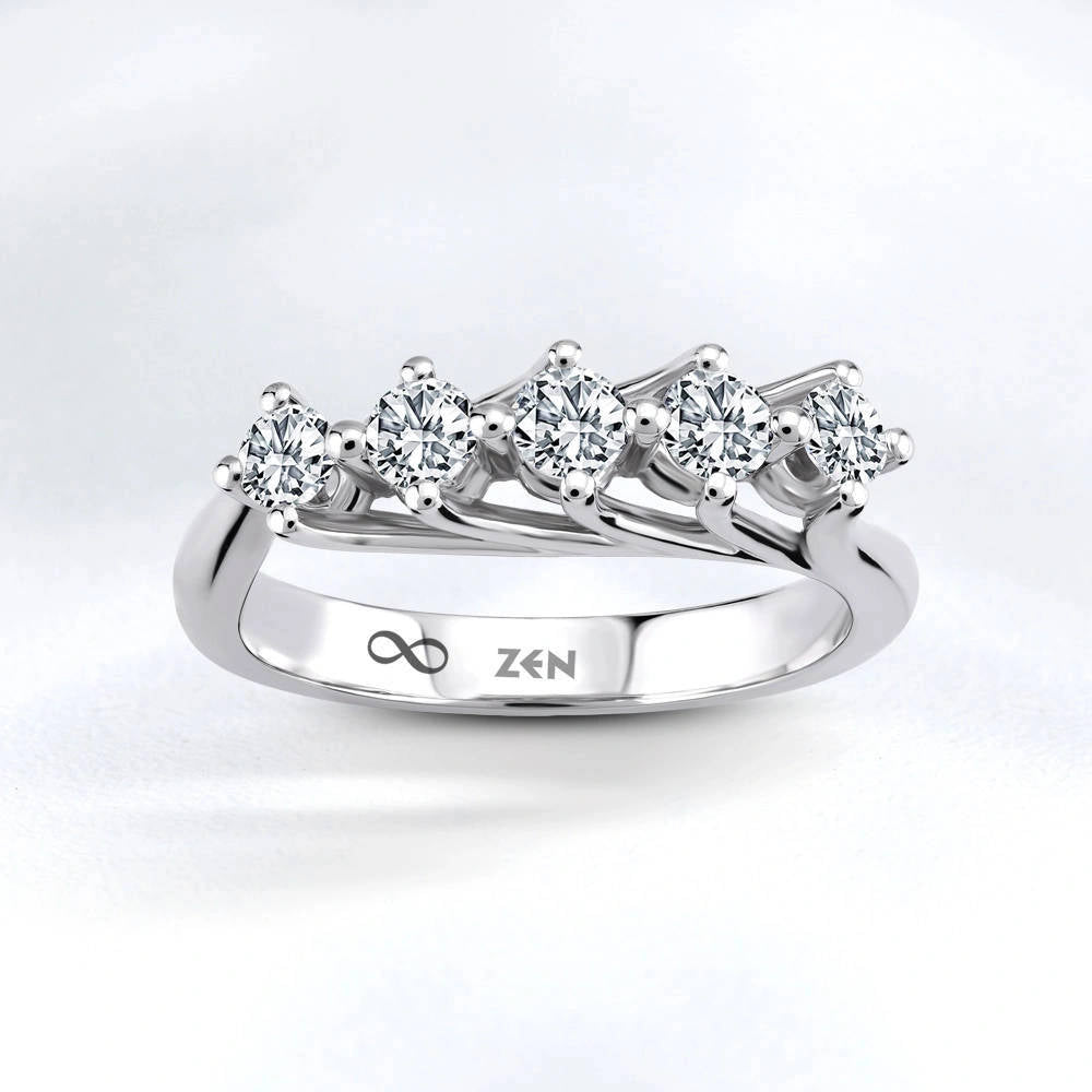 1.00 ct. Fünfstein Diamantring