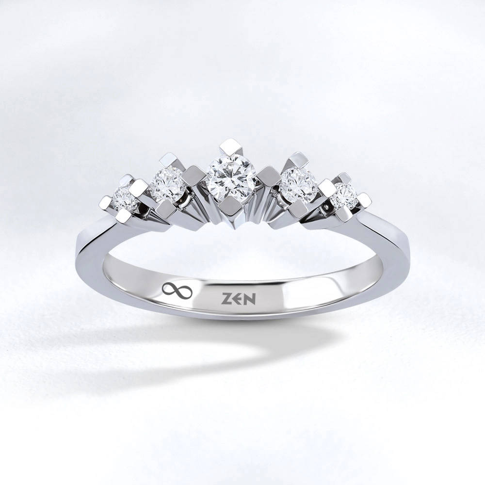 0.20 ct. Fünfstein Diamantring