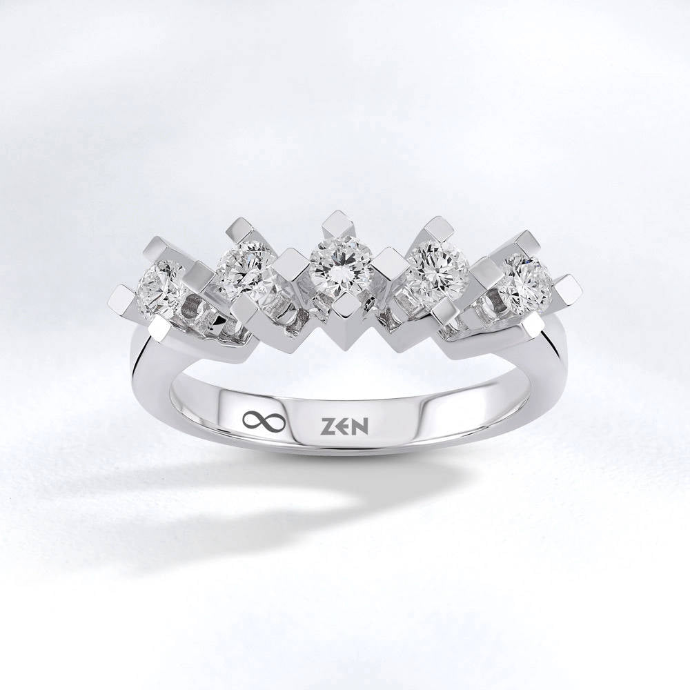 0.70 ct. Fünfstein Diamantring