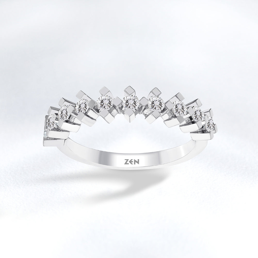 0.40 ct. Halbmemoire Diamantring