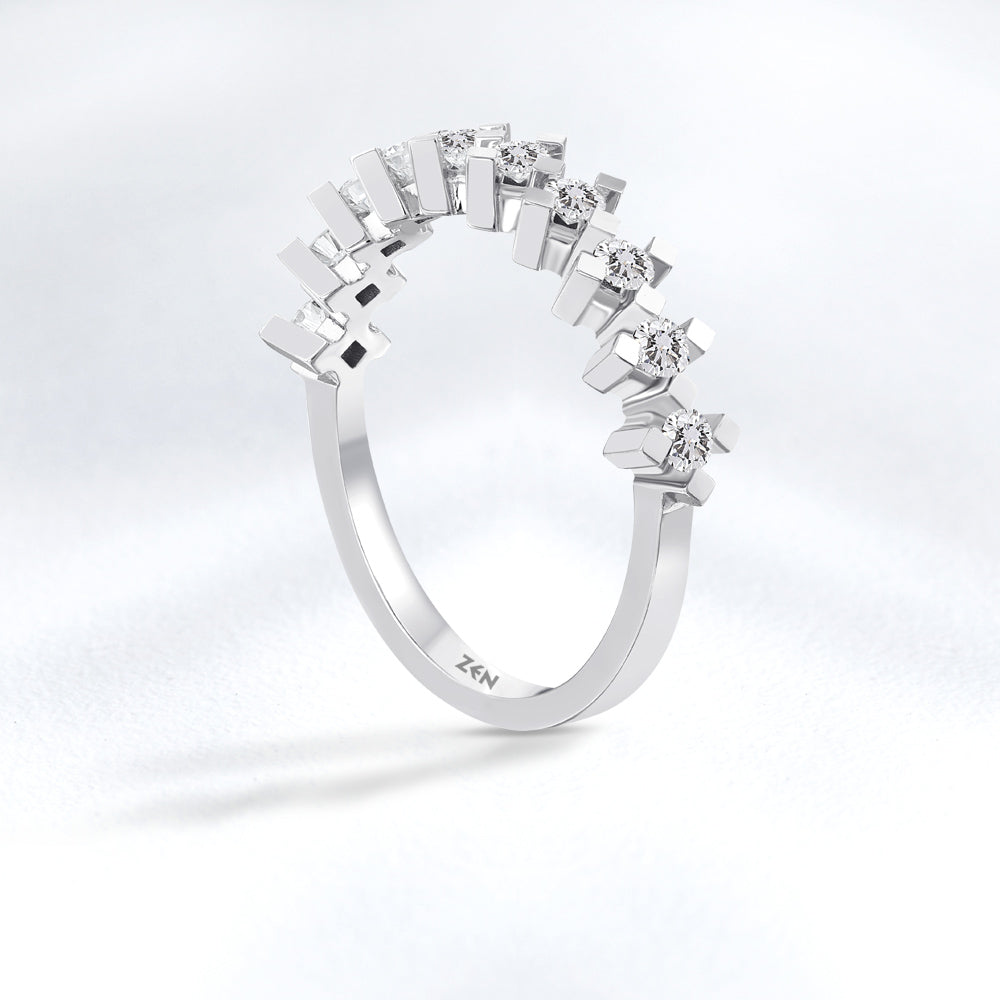 0.40 ct. Halbmemoire Diamantring