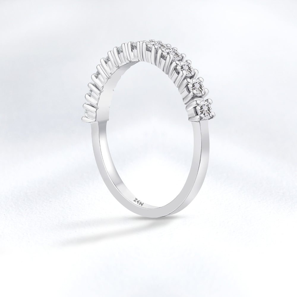 0.50 ct. Halbmemoire Diamantring