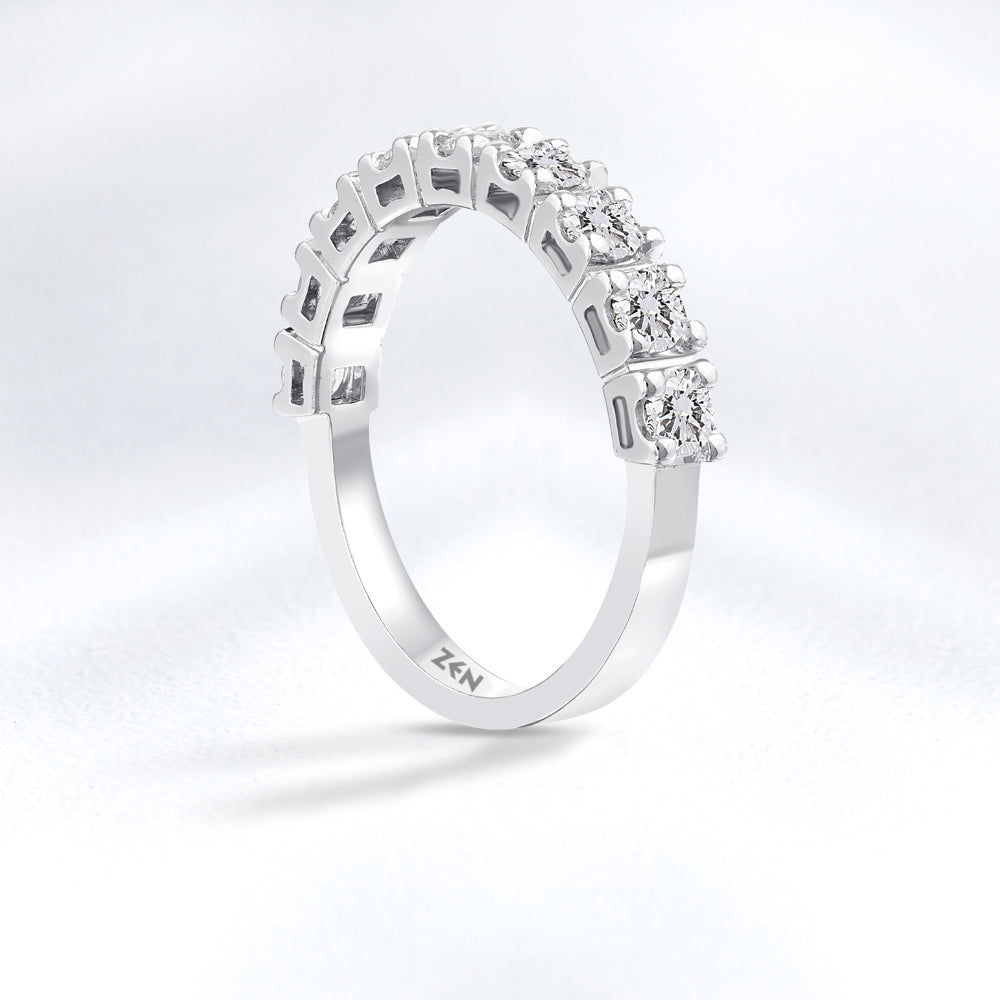 0.76 ct. Halbmemoire Diamantring