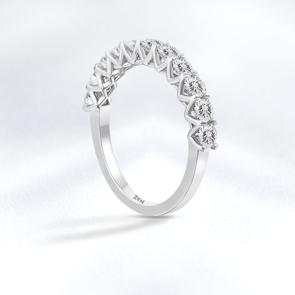 1.00 ct. Halbmemoire Diamantring