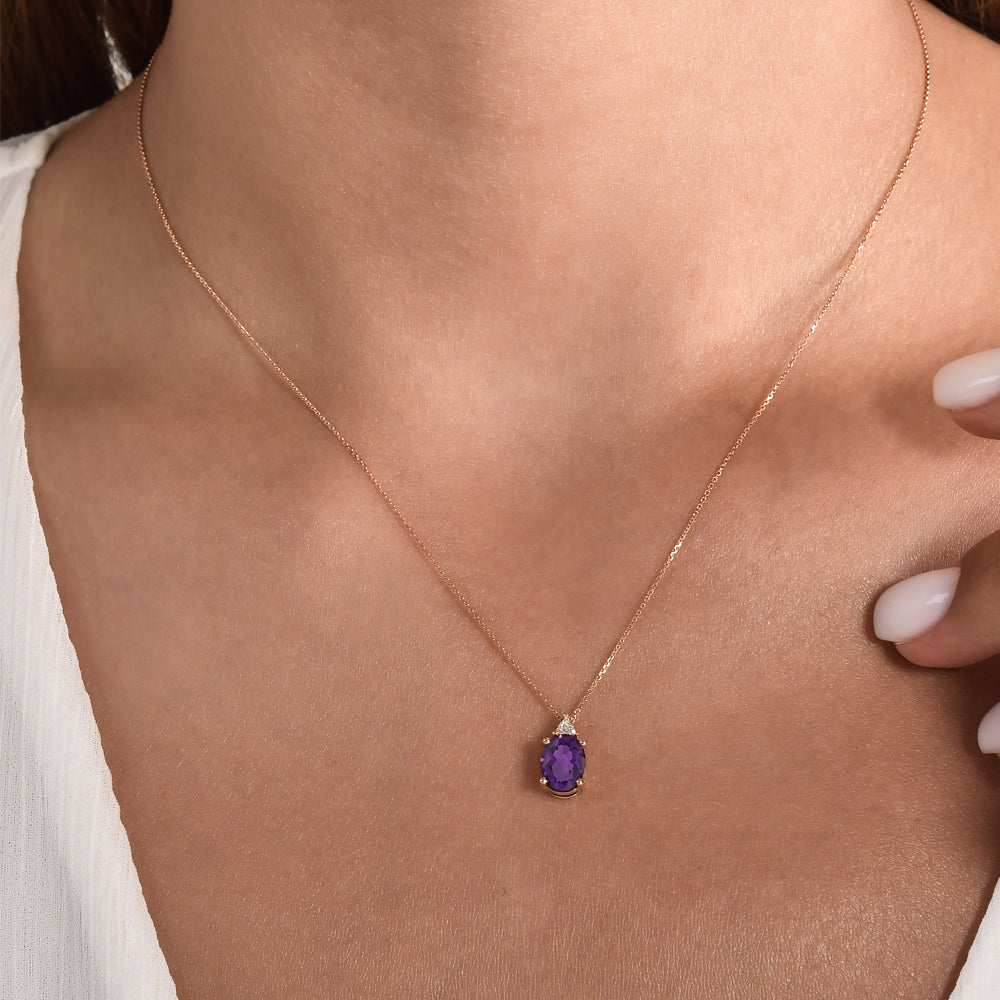 0.84 ct. Amethyst Halskette
