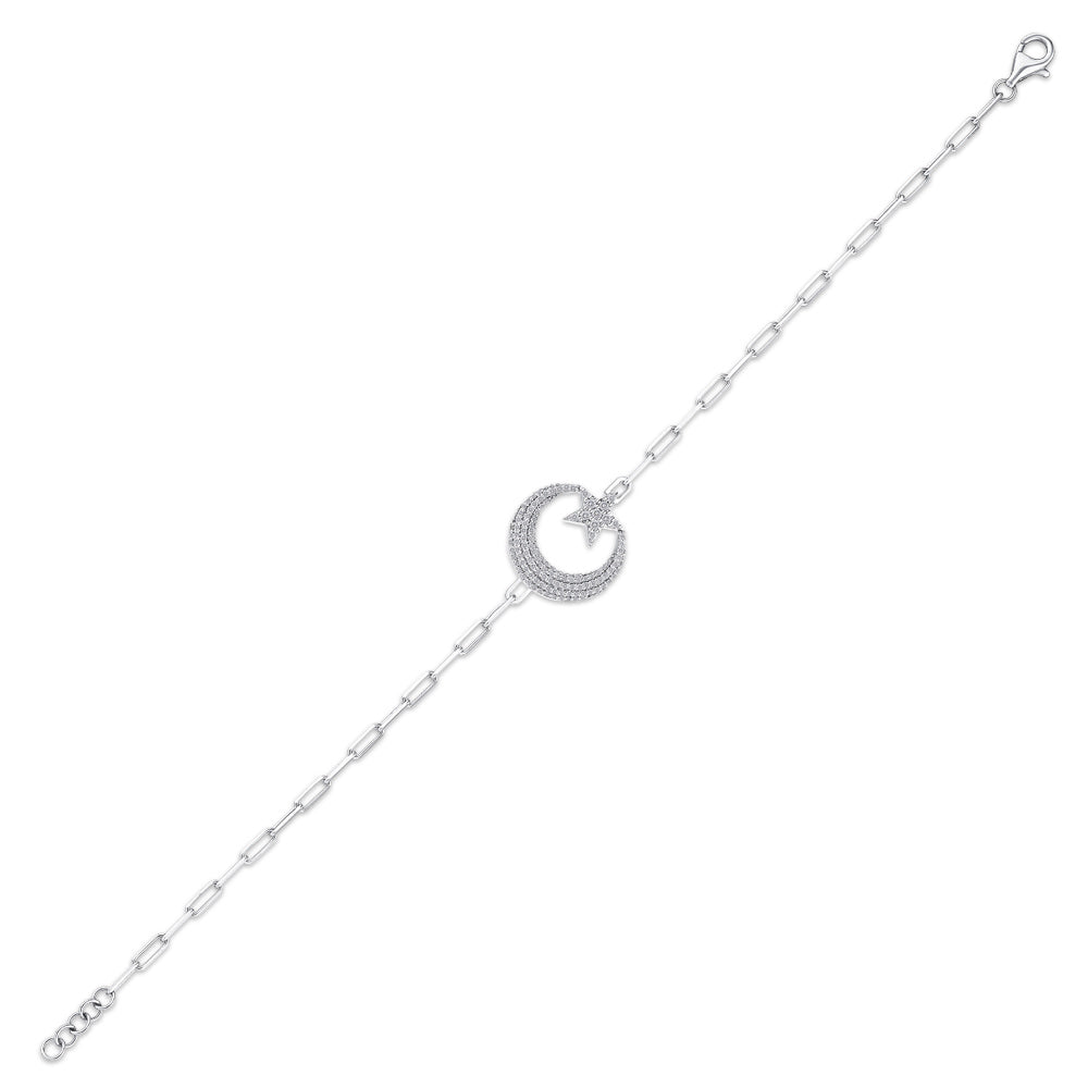 Mond und Stern Silber Armband