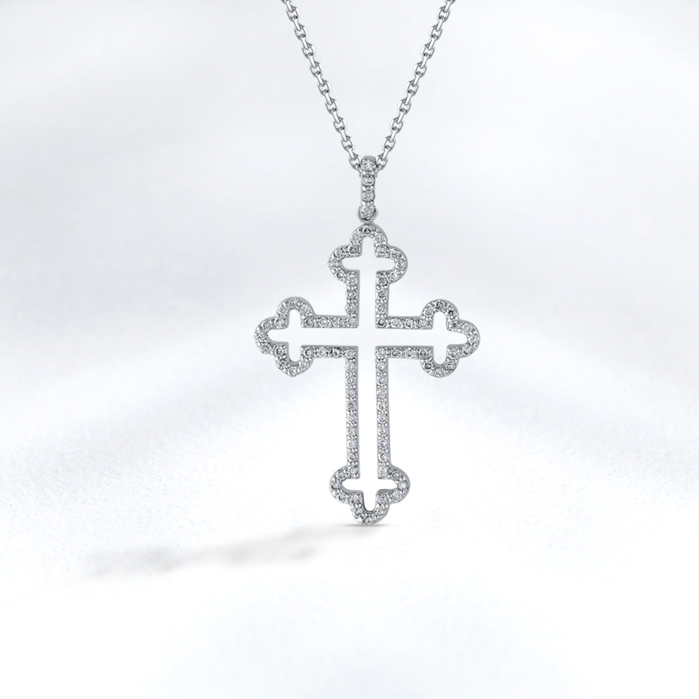 0.30 ct. Halskette mit Kreuzanhänger