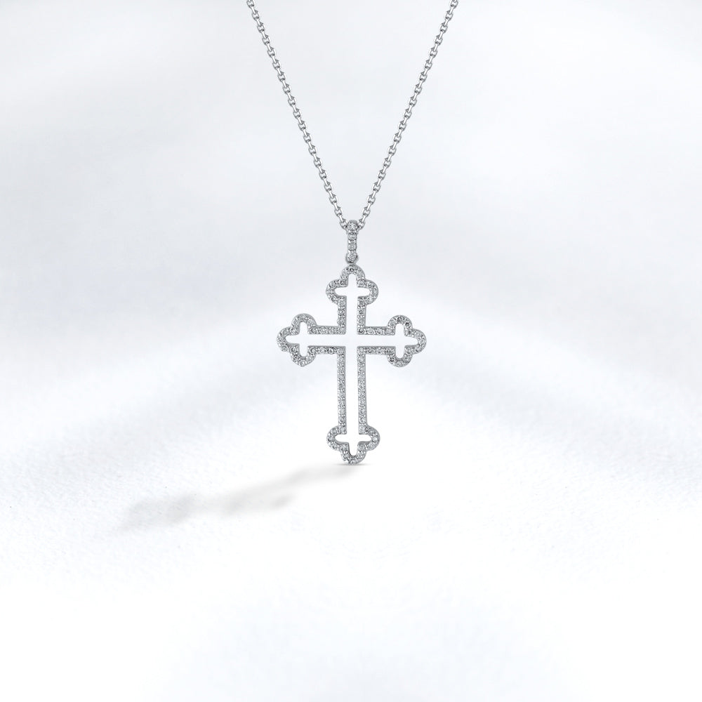0.30 ct. Halskette mit Kreuzanhänger
