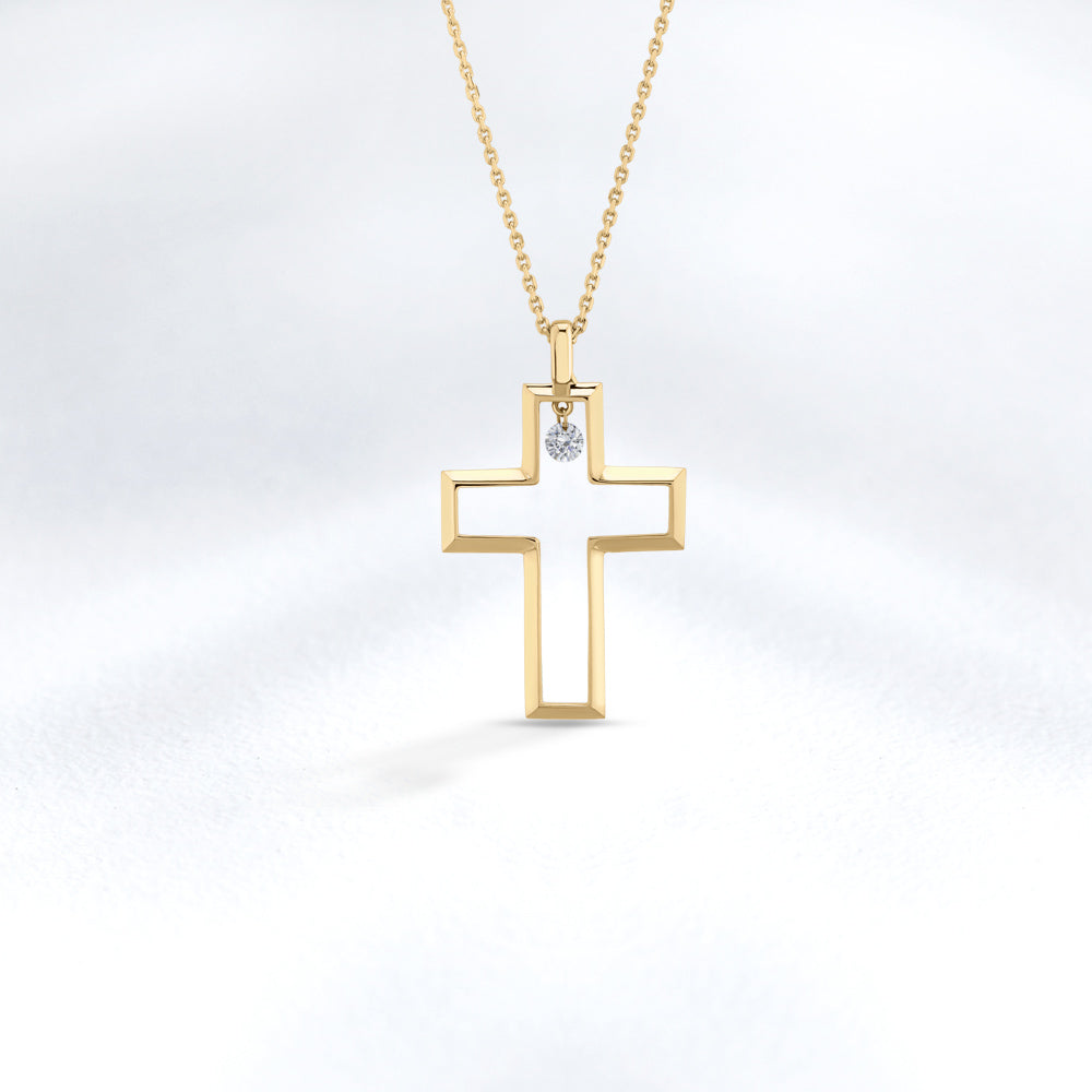0.09 ct. Cross Pendant