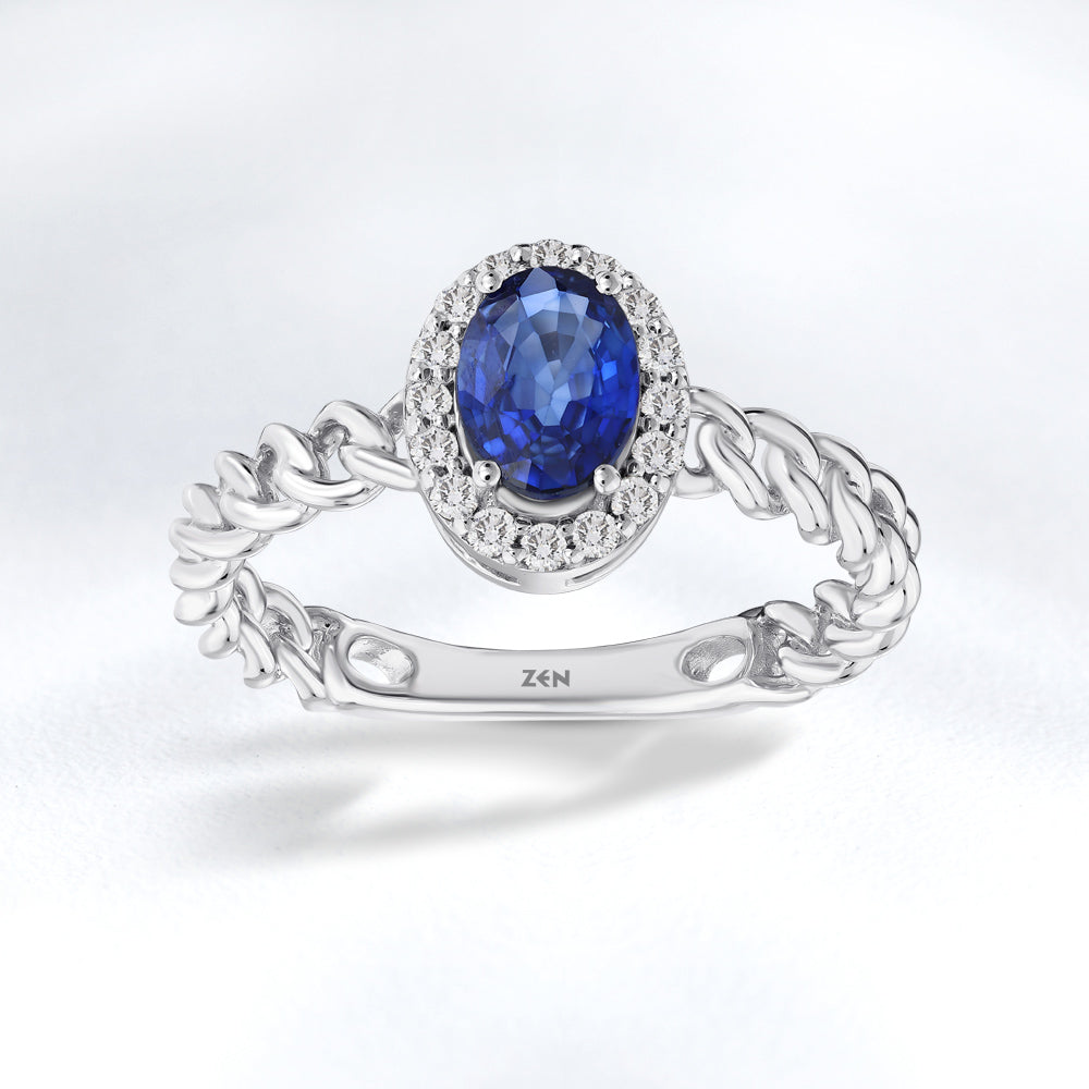 0.84 ct. Saphir Ring