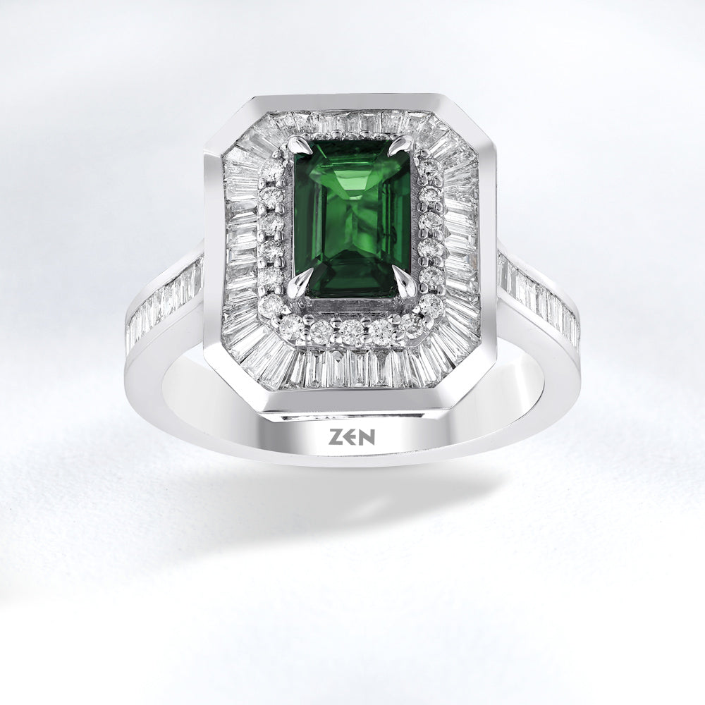 1.33 ct. Smaragd Ring