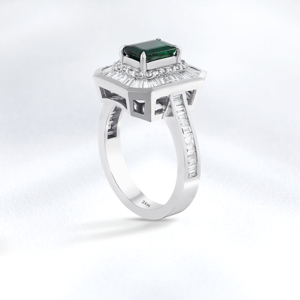 1.33 ct. Smaragd Ring