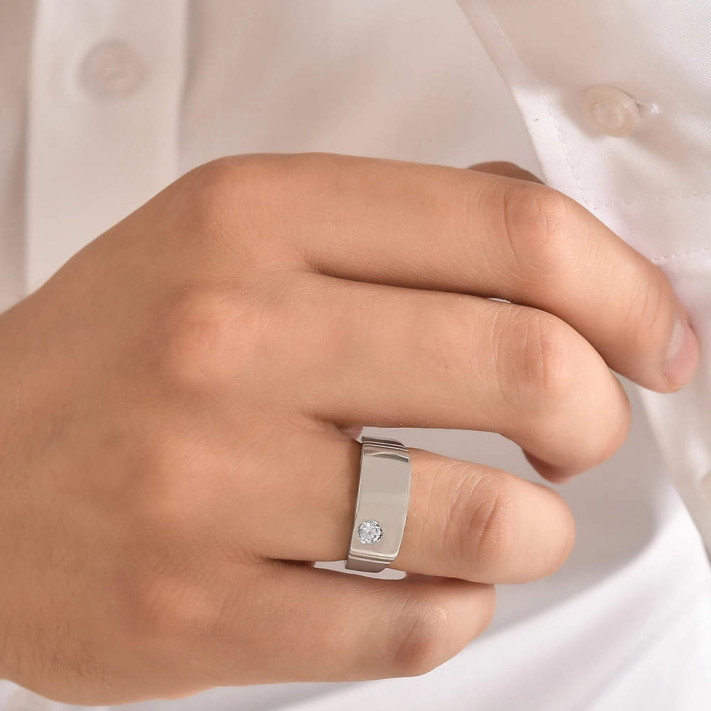 0.18 ct. Herren Silberring