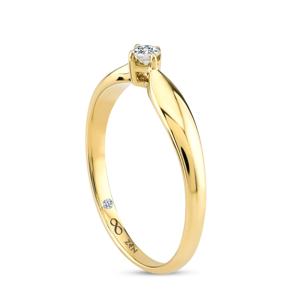 0.09 ct. Solitär Diamant Verlobungsring