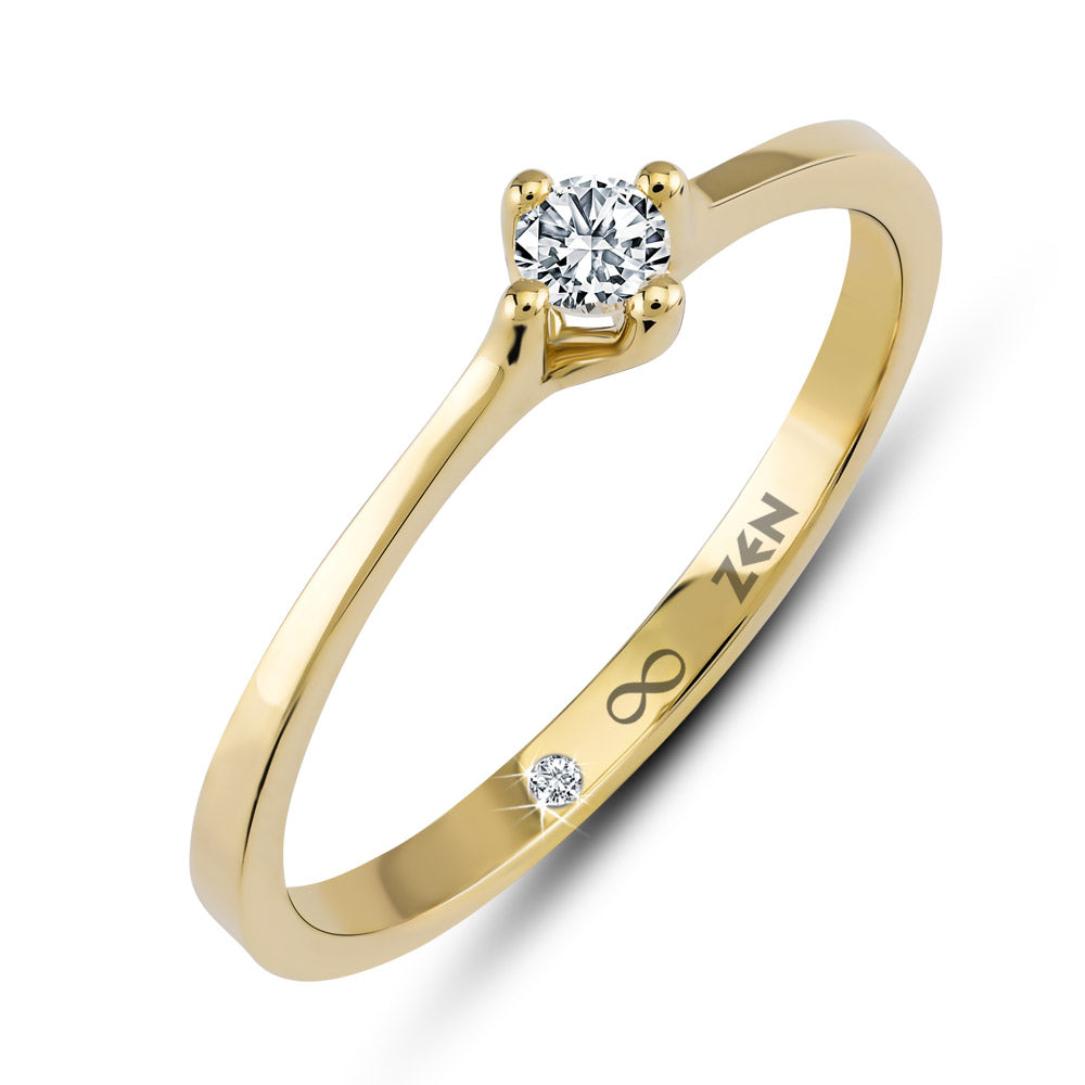 0.09 ct. Solitär Diamant Verlobungsring