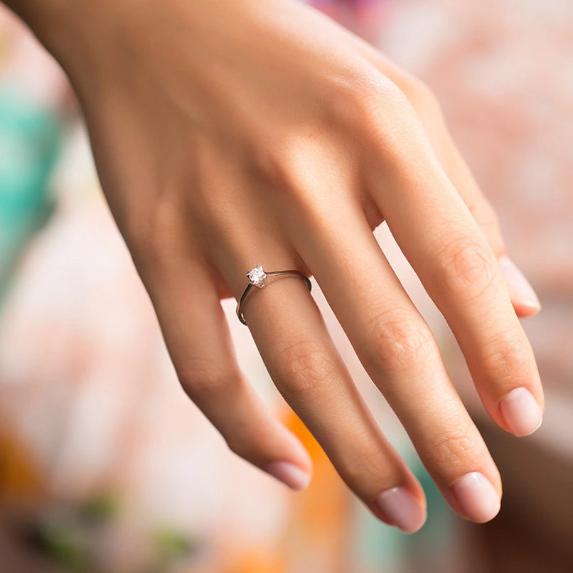 0.16 ct. Solitär Diamant Verlobungsring