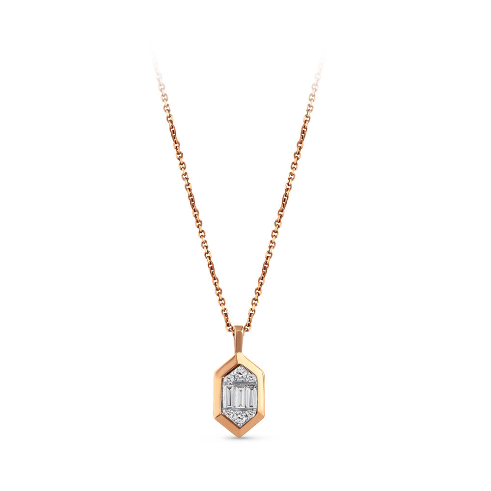 0.08 ct. Baguette Diamant Halskette