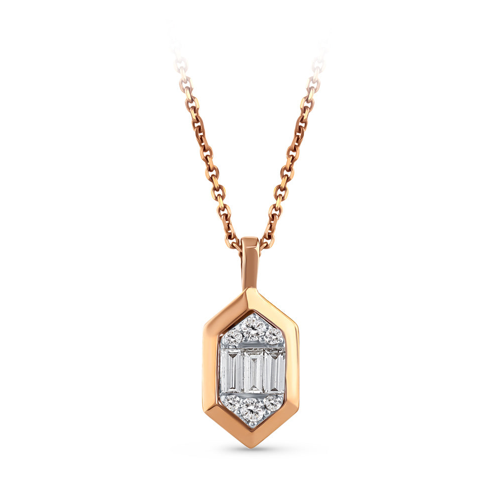 0.08 ct. Baguette Diamant Halskette