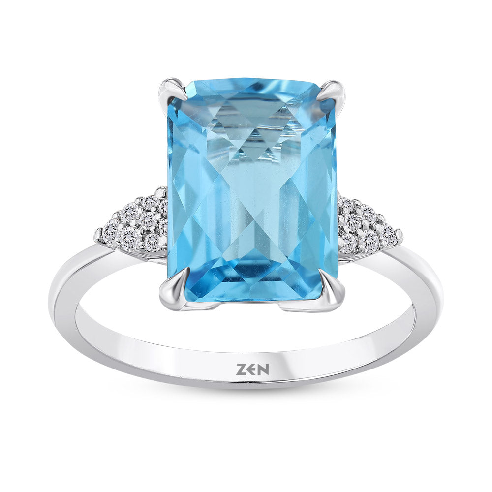 4.20 ct. Blue Topaz Ring