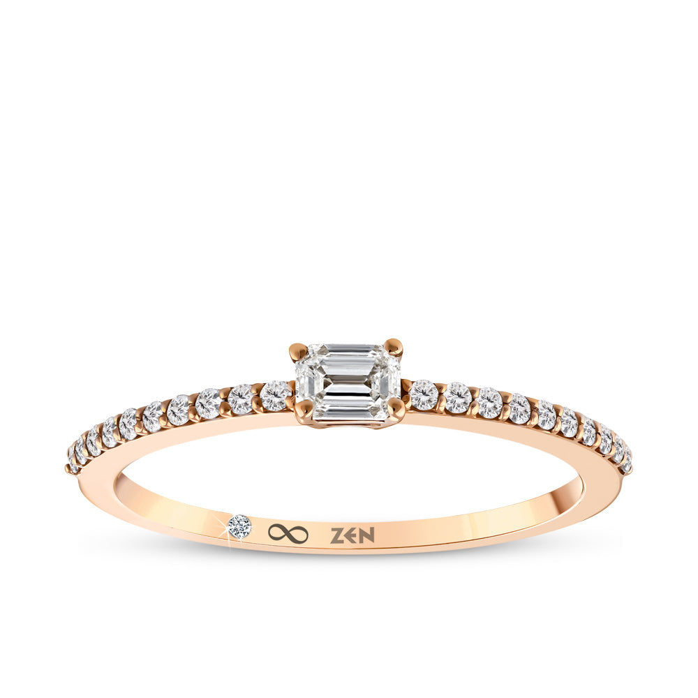 0.33 ct. Oktagon Diamantring