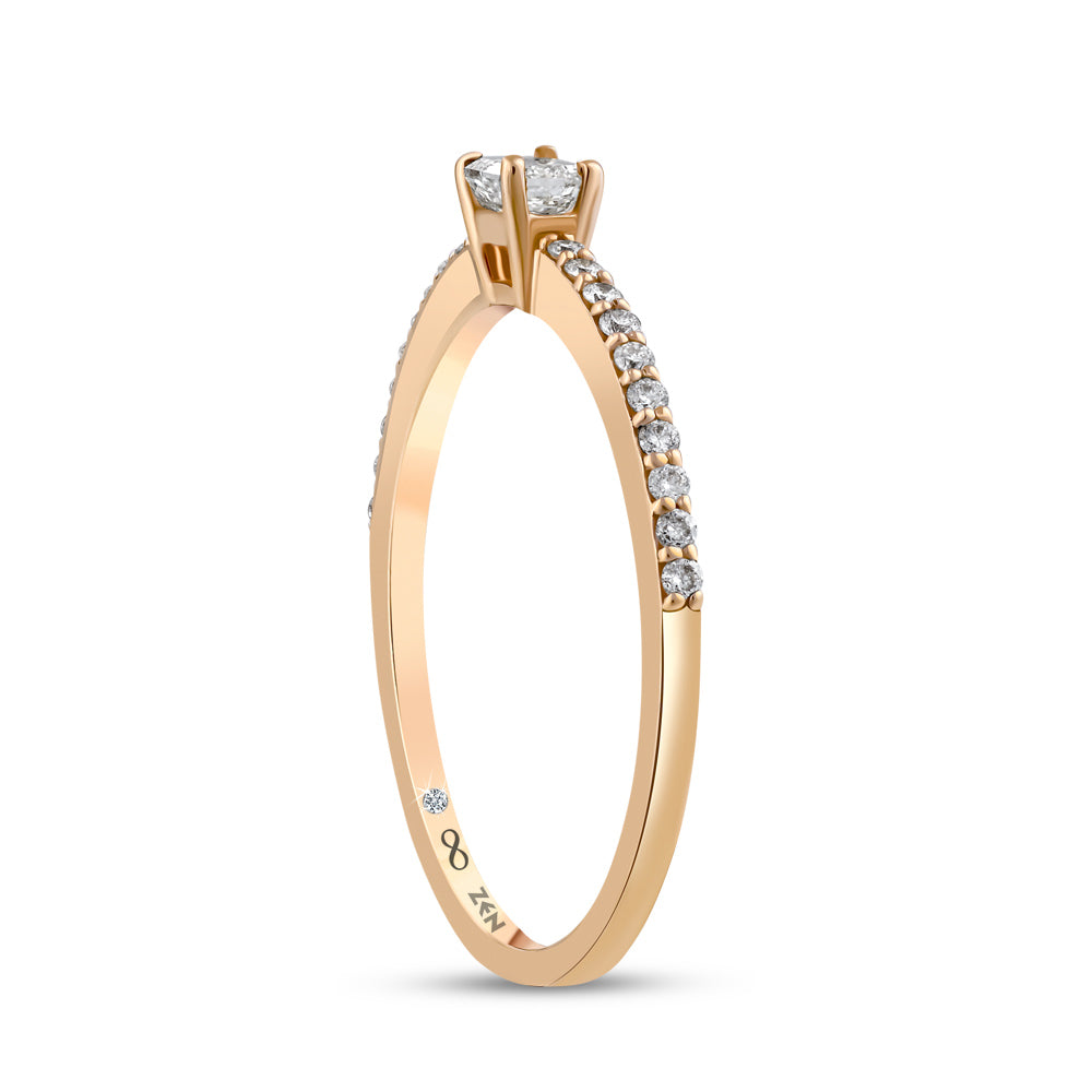 0.33 ct. Oktagon Diamantring