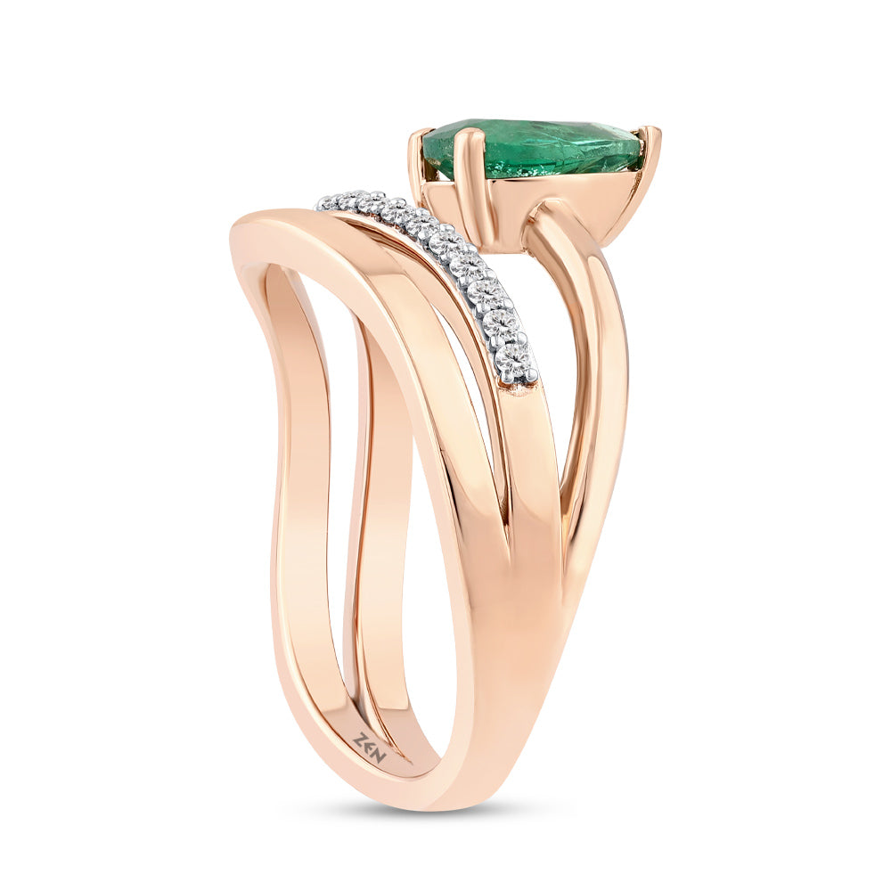 0.91 ct. Smaragdring