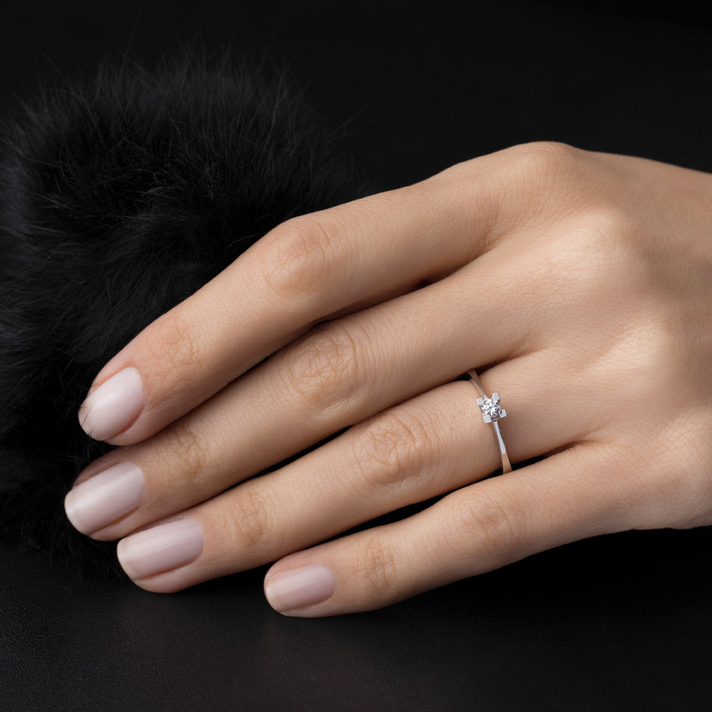 0.14 ct. Solitaire Diamond Engagement Ring