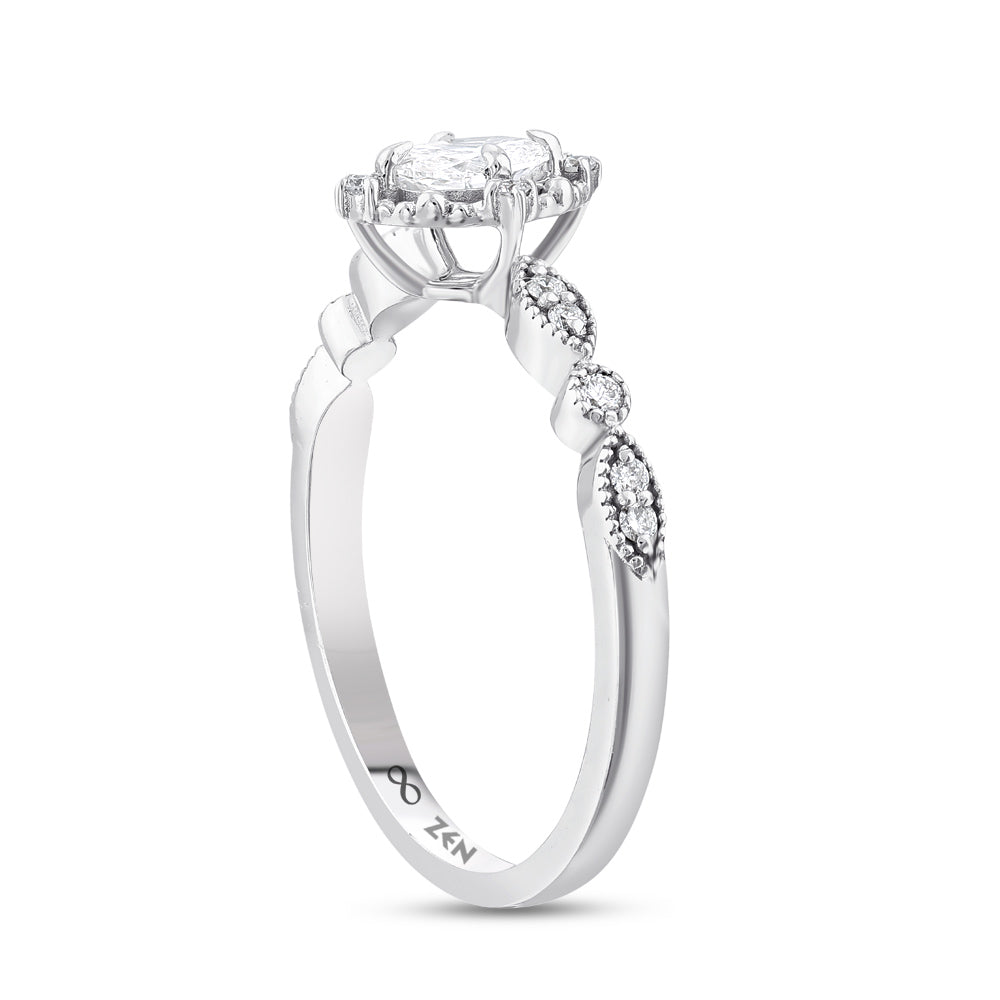 0.34 ct. Vintage Oval Diamantring