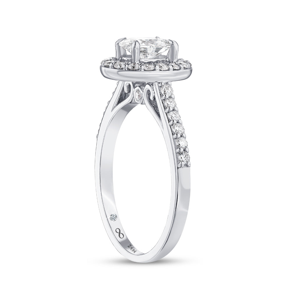 0.90 ct. Halo Diamant Verlobungsring