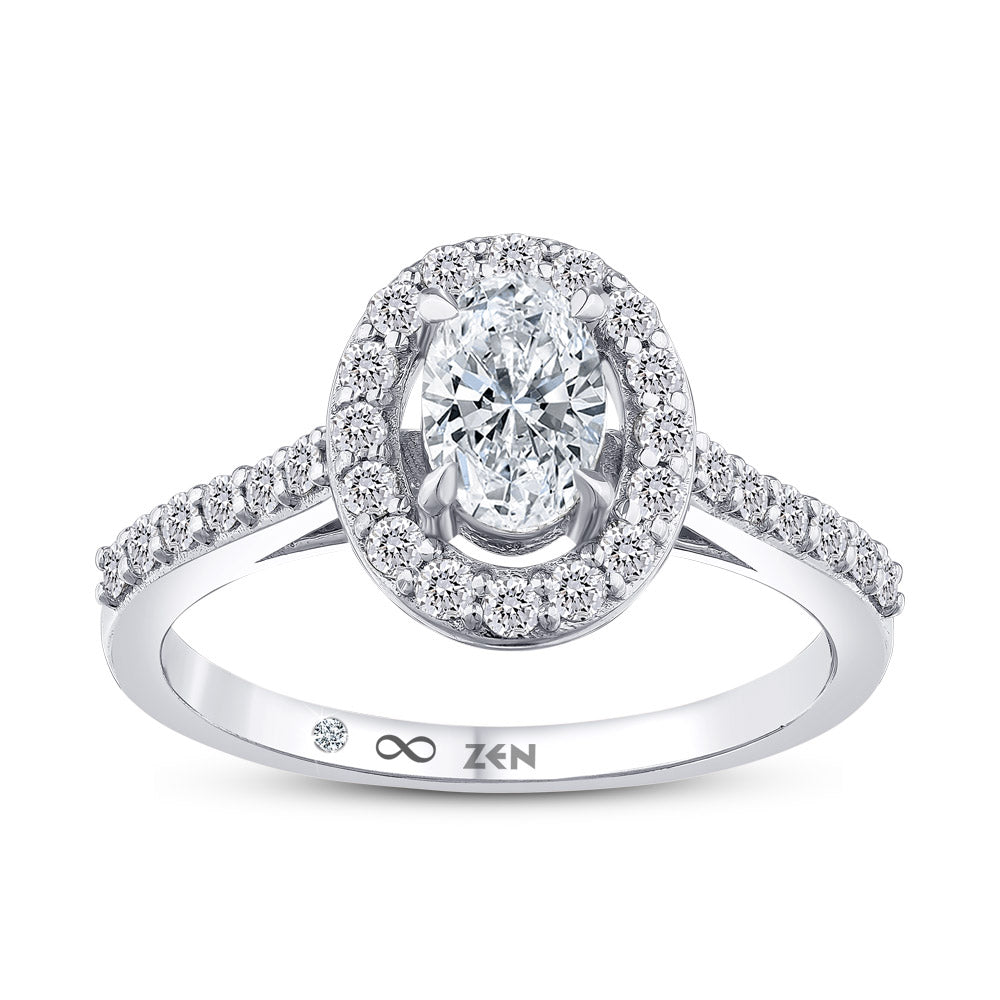 0.90 ct. Halo Diamant Verlobungsring
