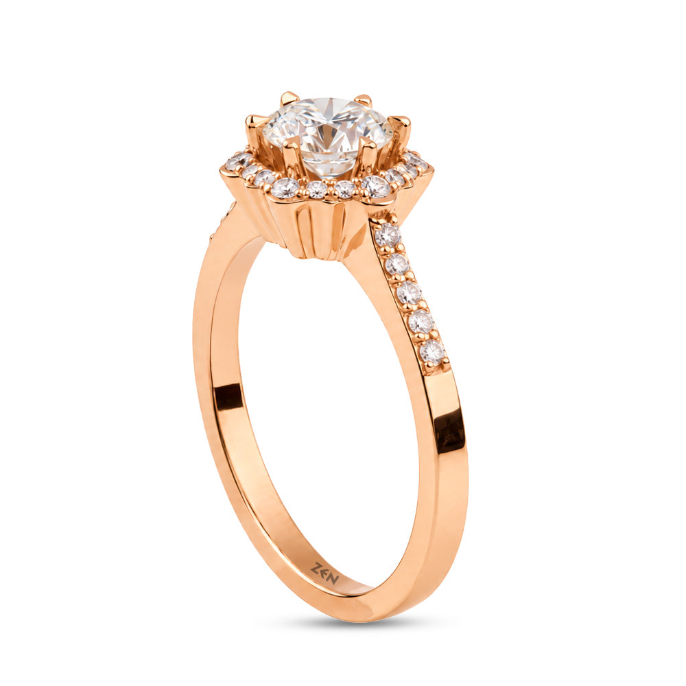 0.91 ct. Seitenstein Diamant Verlobungsring