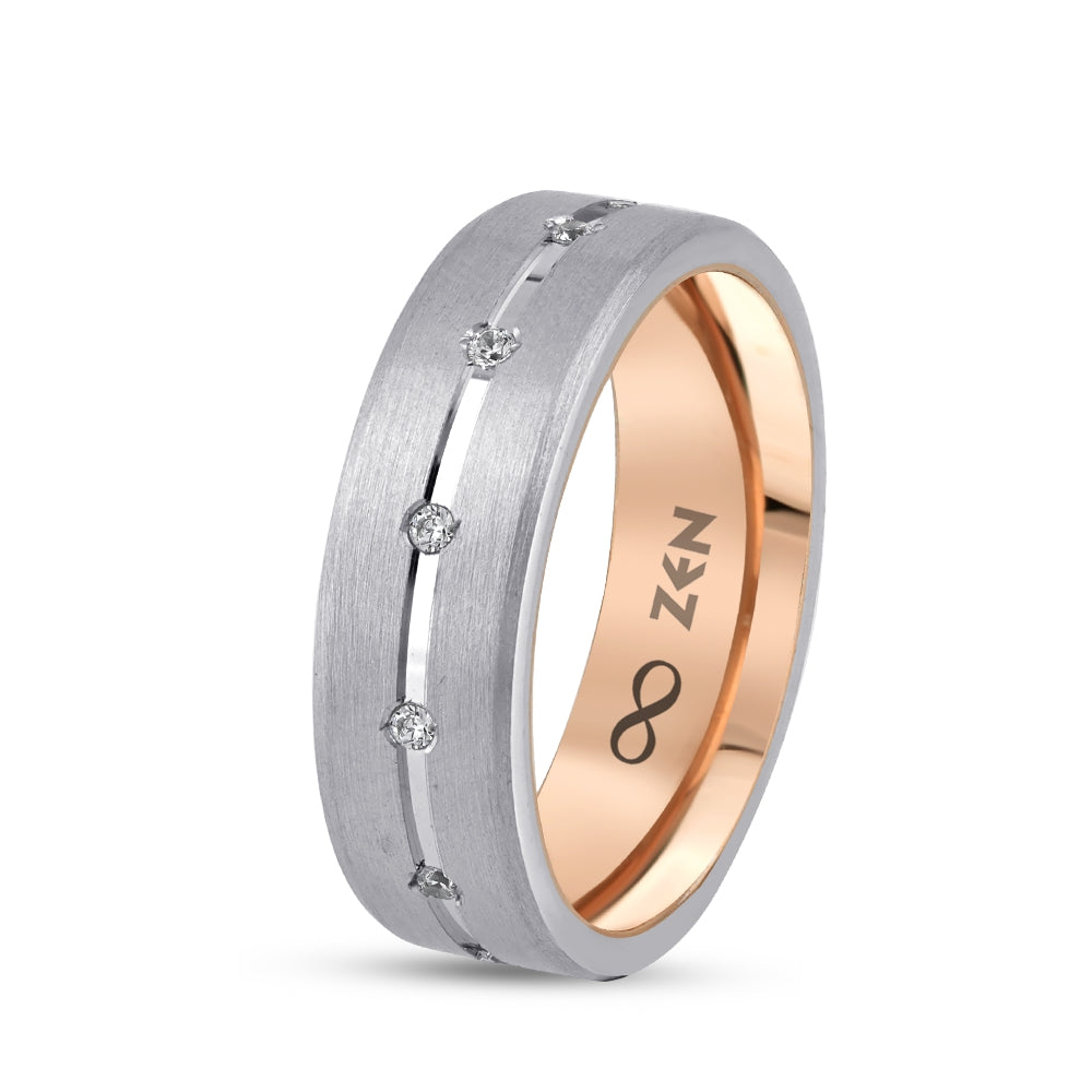 0.06 ct. Moderner Ehering für Damen