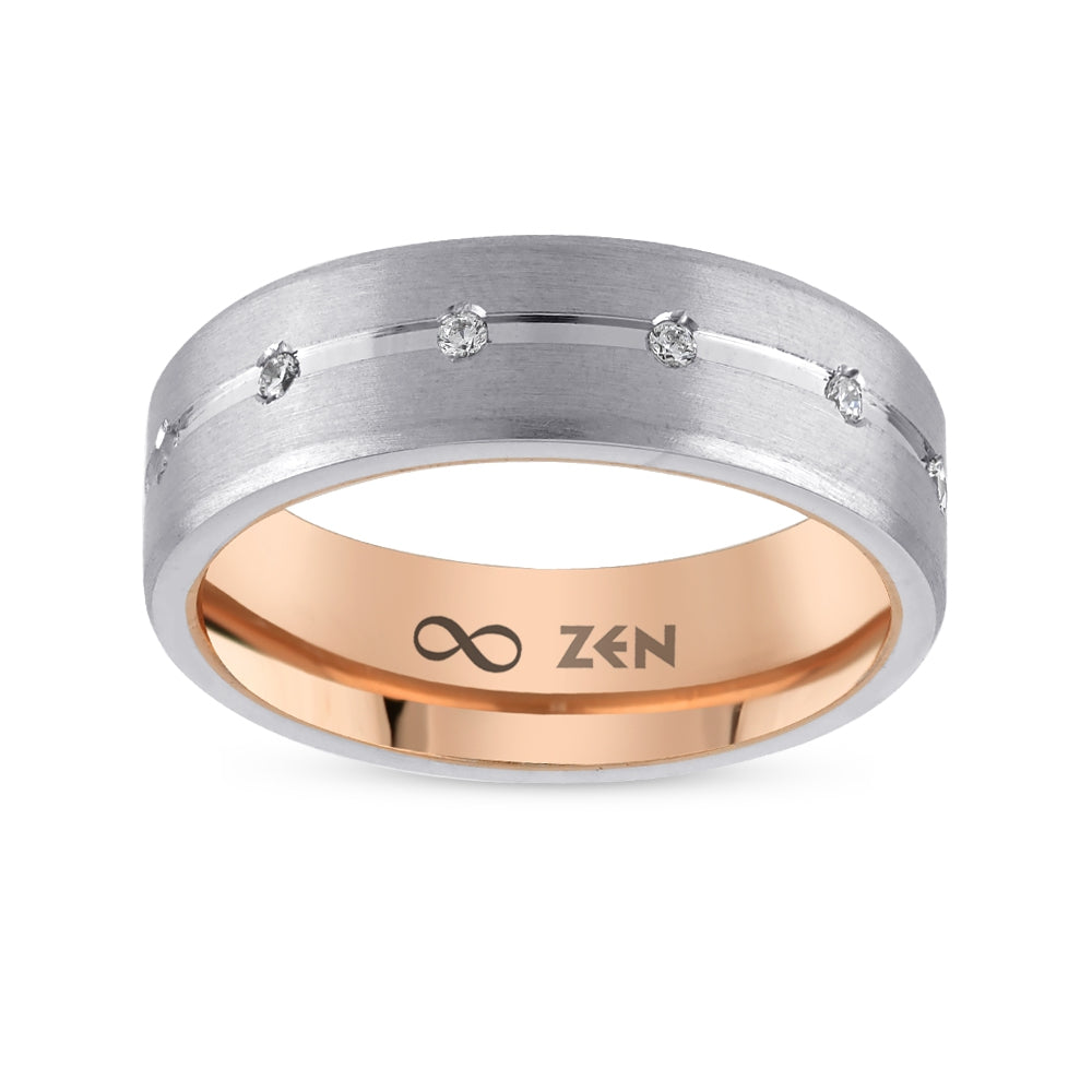 0.06 ct. Moderner Ehering für Damen