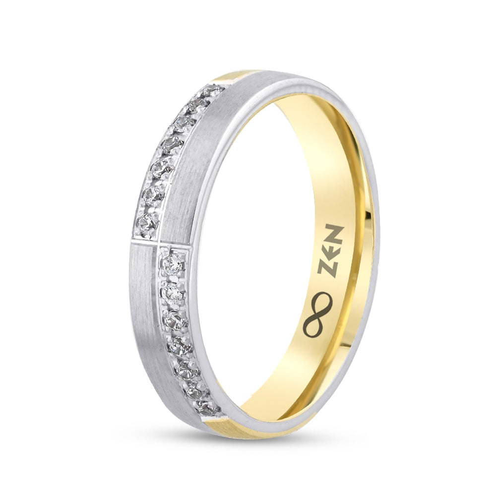 0.09 ct. Moderner Ehering für Damen