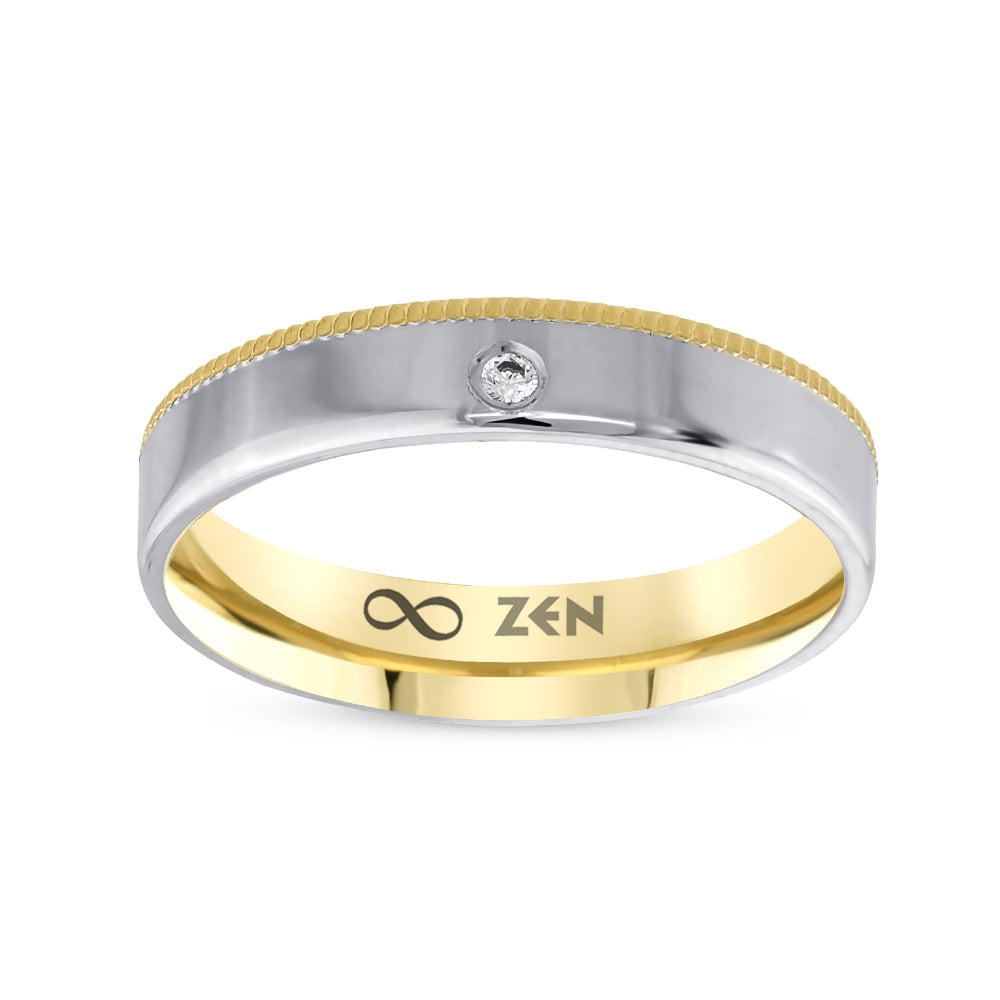 0.02 ct. Moderner Ehering für Damen