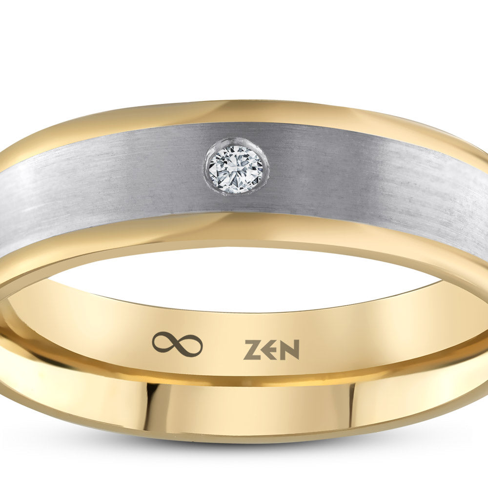0.02 ct. Moderner Ehering für Damen