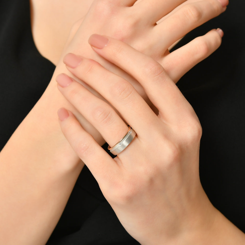 0.08 ct. Moderner Ehering für Damen